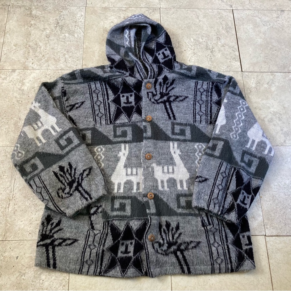 Artesanias Ramos Wool Hooded Jacket Design Otavalo Ecuador